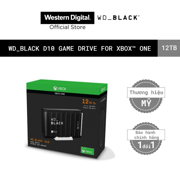 Ổ Cứng Western Digital WD BLACK D10 Game Drive For Xbox 12TB - WDBA5E0120HBK