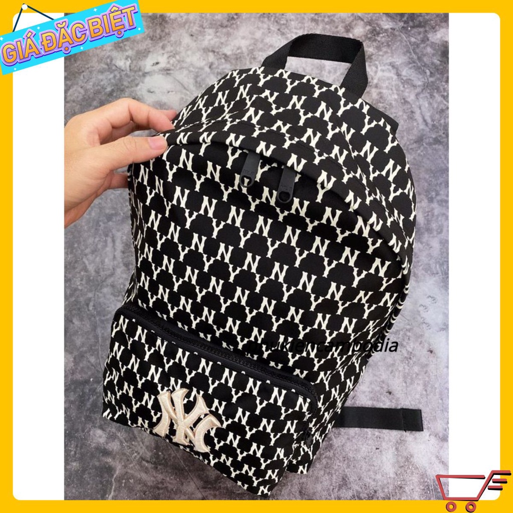 Balo NY MLB Monogram Backpack - Black XUẤT DƯ FULL TEM TAG Phukiencambodia