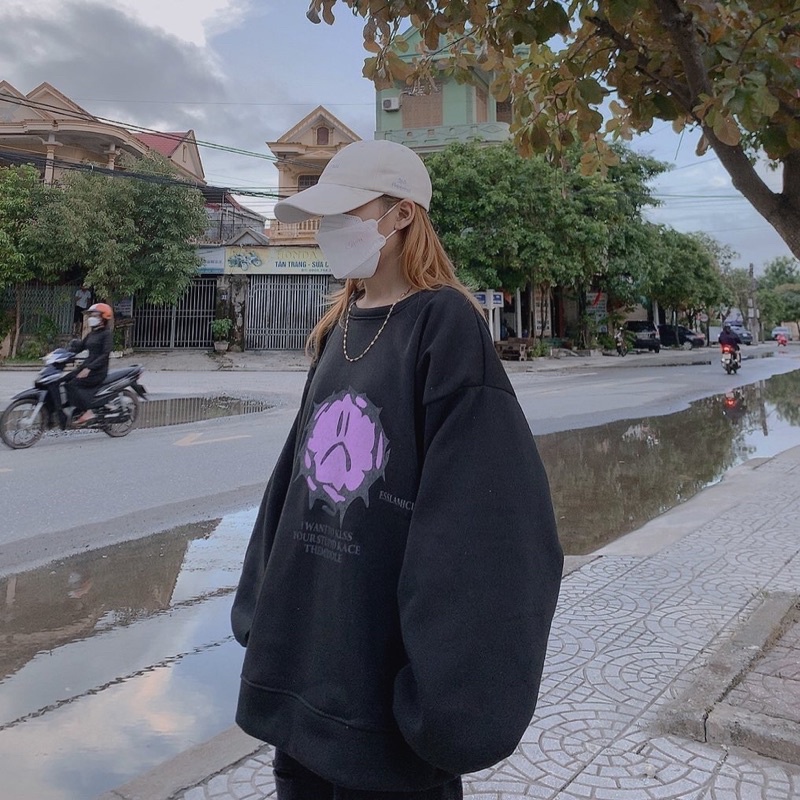 Áo nỉ swt mặt cười in 2 mặt cá tính (annstore)