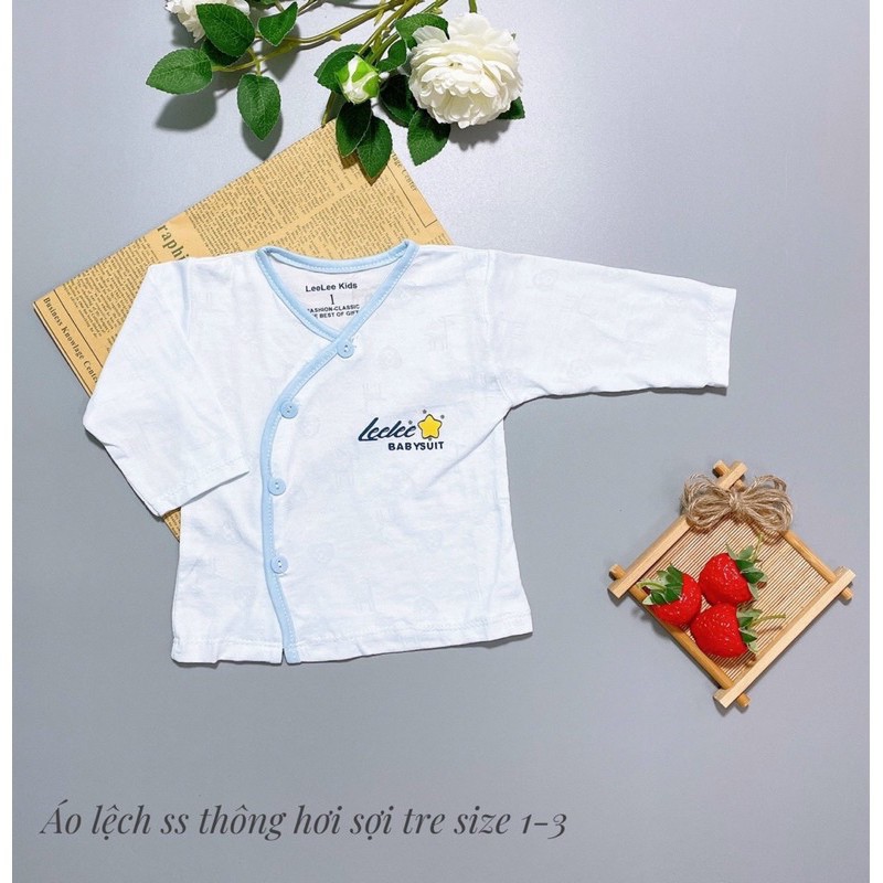 ÁO SƠ SINH  FREESHIP  Áo Sơ Sinh Cúc Lệch Thông Hơi Baby Suit