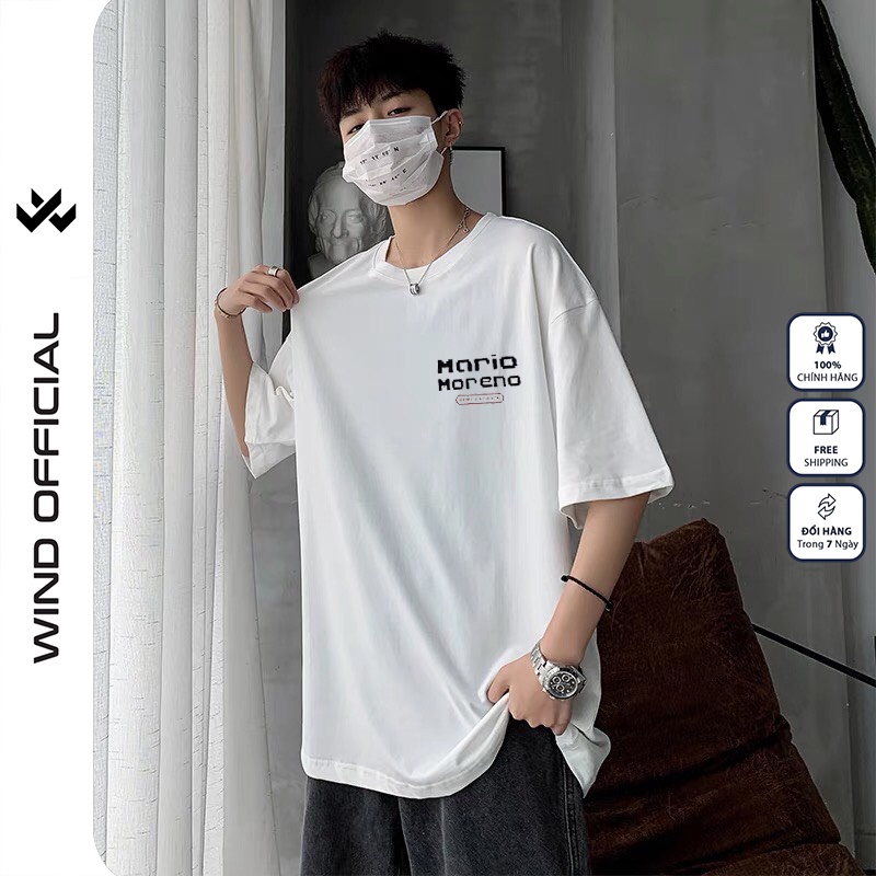 Áo phông tay lỡ unisex WIND  dáng rộng MARIO nam nữ ulzzang oversize