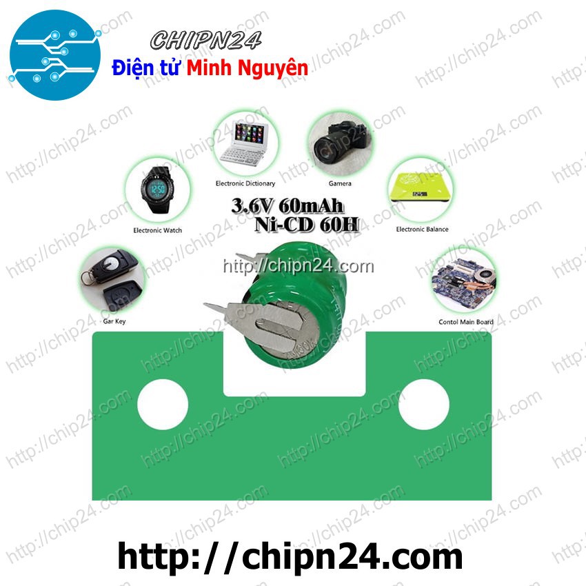 [1 VIÊN] (F12) Pin Ni-Cd 3.6V 60mAh (Pin Xanh Lá)