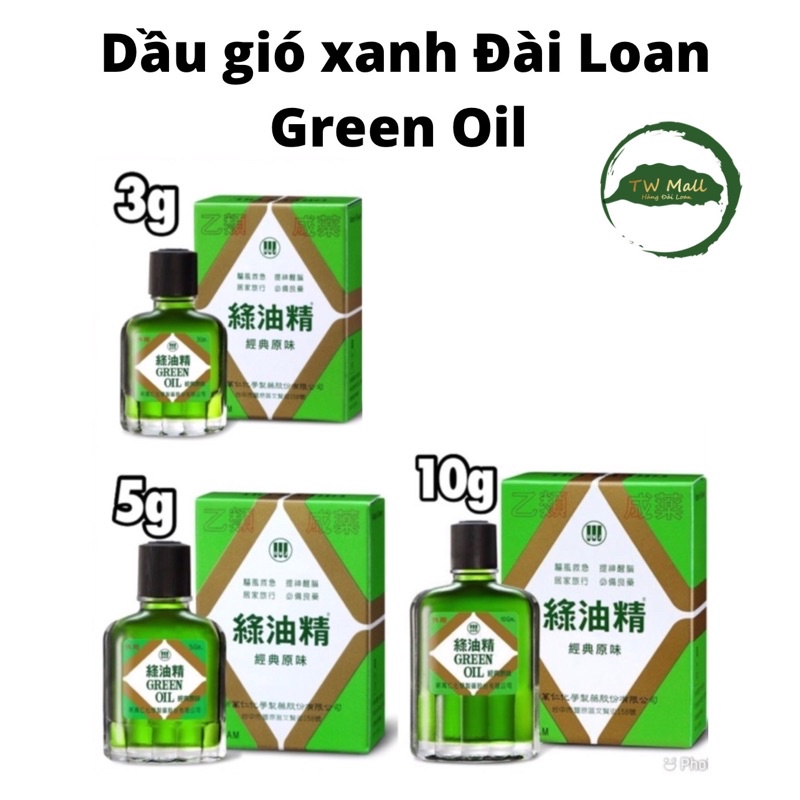 DẦU GIÓ XANH ĐÀI LOAN GREEN OIL 3g/5g/10g- TW MALL