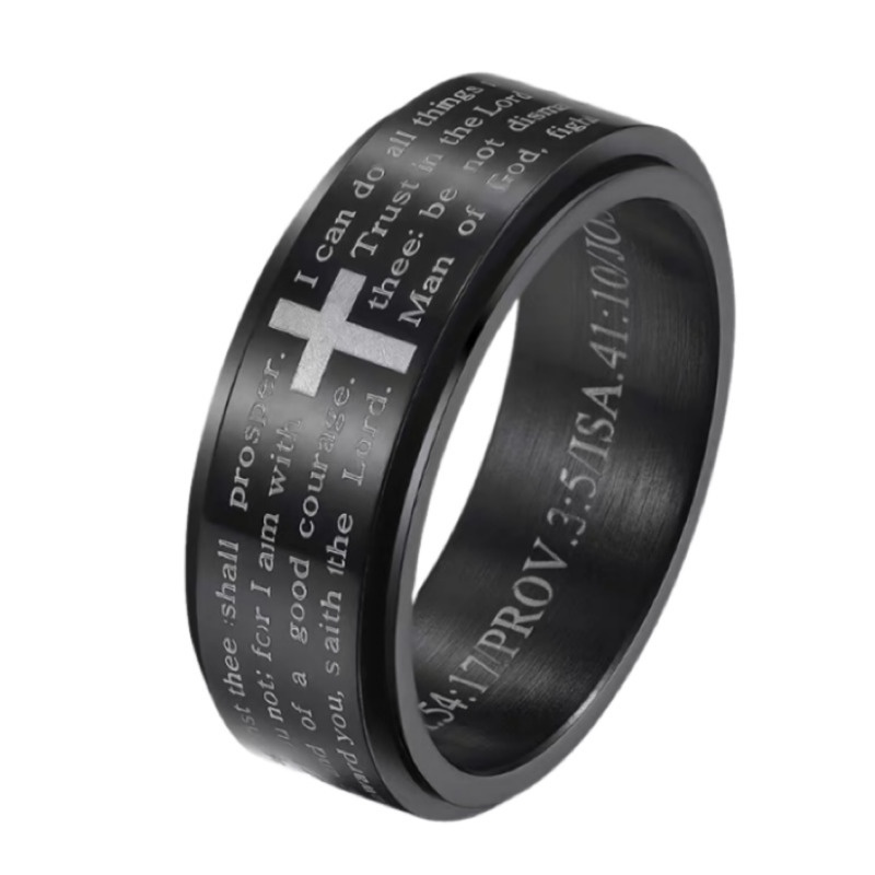 Nhẫn Đeo Tay Kim Loại Khắc Chữ Thời Trang Unisex