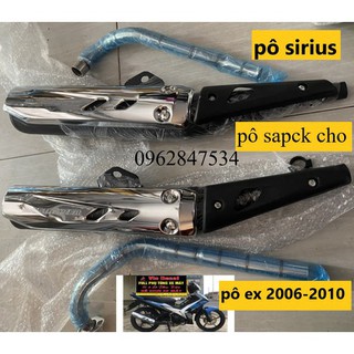 Pô Lắp exciter 2006-2010 và sirius xăng cơ kiểu spack ốp pô innox - Vindecal BD