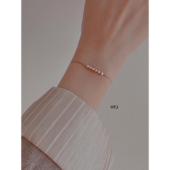 Lắc tay nữ bạc thật gắn bi nhỏ xinh xắn - Kho sỉ bạc Nhất Linh