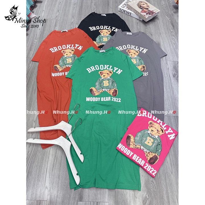 Đầm nữ dáng dài form rộng, váy suông cotton tay lỡ oversize nhiều hình dễ thương phong cách Hàn Quốc mã VA105