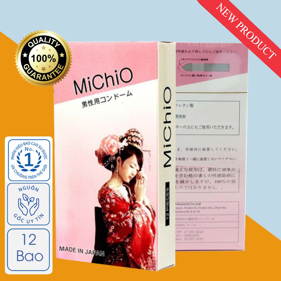 ⚡CHÍNH HÃNG ⚡ Bao Cao Su Michio Japan - Hộp 12 pcs Michio nhiều gai