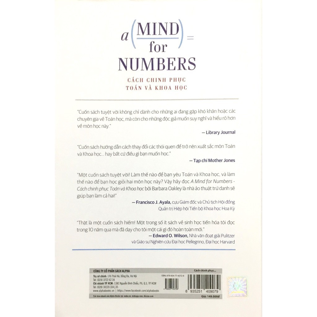 Sách - A Mind For Numbers - Cách Chinh Phục Toán Và Khoa Học