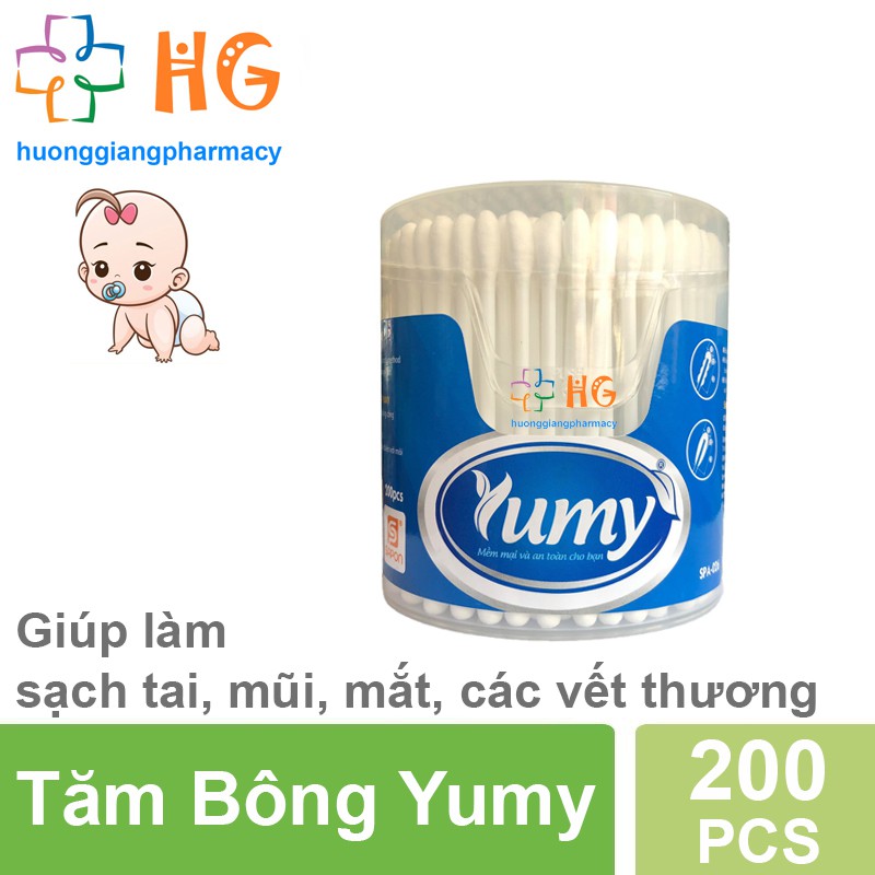 Tăm bông Yumy người lớn (Lọ 200 que)