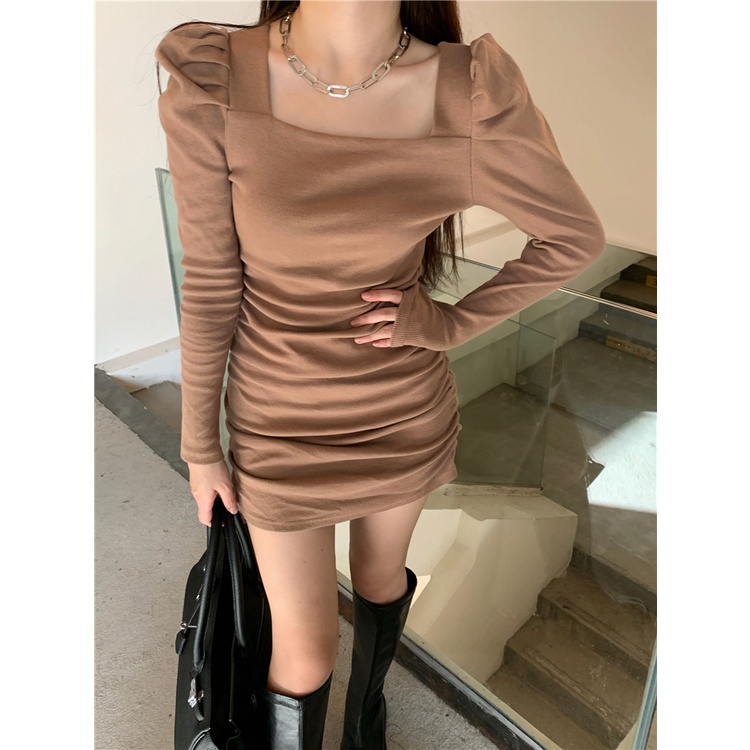 Đầm ZHELIHANGFEI tay phồng dài thời trang xinh xắn thời trang dành cho nữ