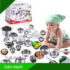 Bộ Đồ Chơi Nấu Ăn Mini, Inox 40 Món, Đồ Chơi Thông Minh Cho Bé gym