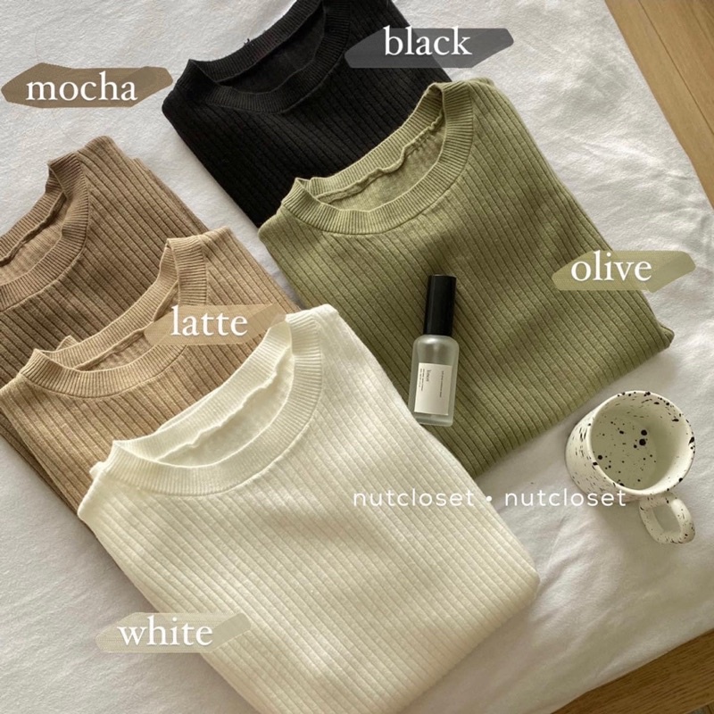Áo len cộc tay trơn -bảng màu pastel