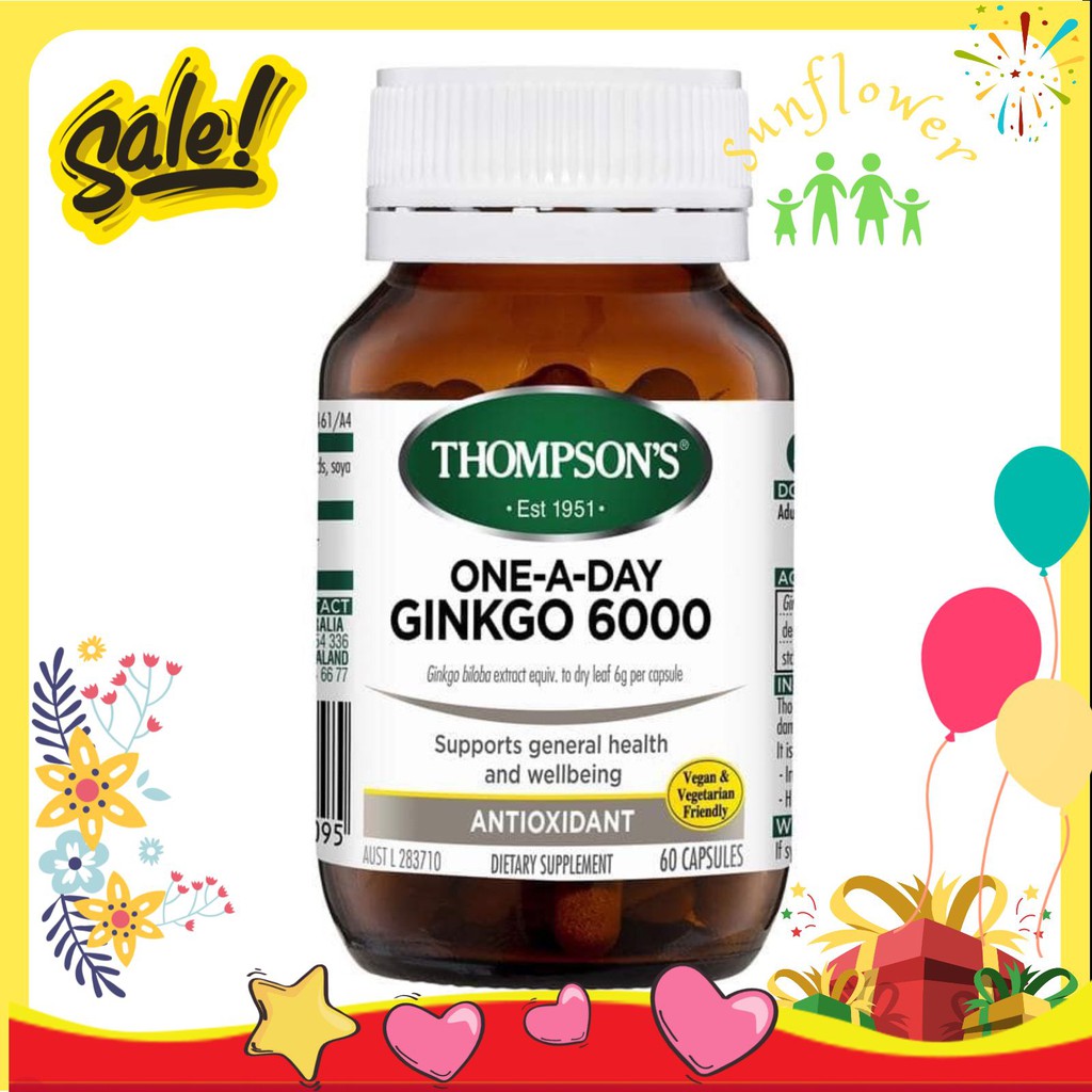 Bổ não Ginkgo Biloba 6000mg Thompson's 60 Viên | Thế Giới Skin Care