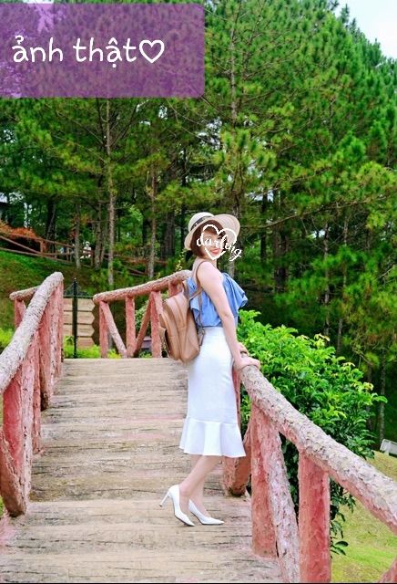 Chân váy đuôi cá dài qua gối sang chảnh( sẵn size) - M2