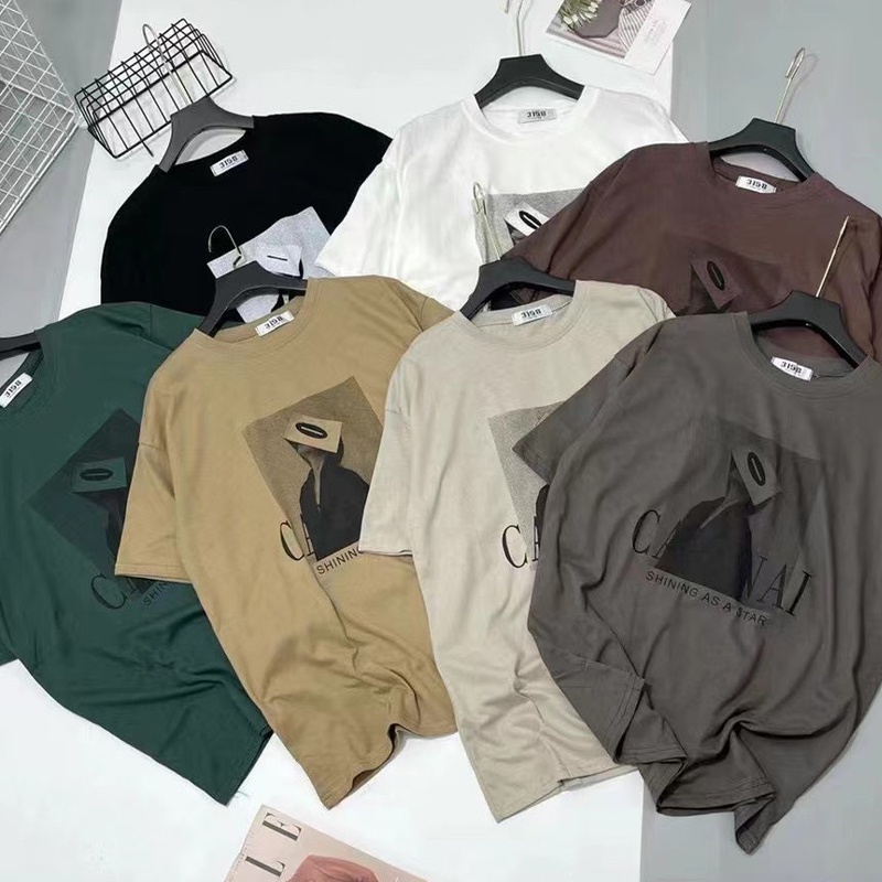 Áo thun nữ 3158 in hình form rộng tay lỡ chất cotton hàng Quảng Châu ANDOSA AT18