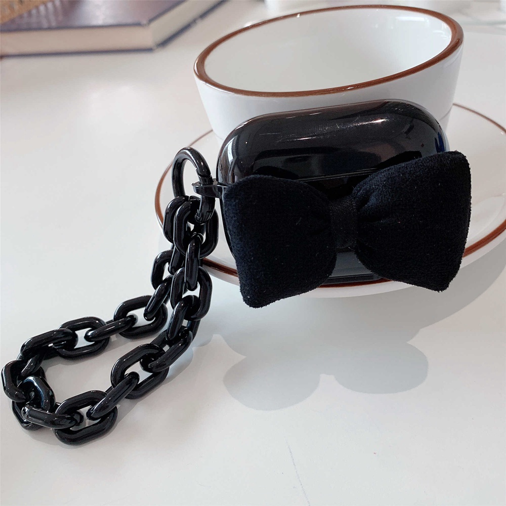 Vỏ bảo vệ hộp sạc tai nghe thích hợp cho Airpods 1/2 pro 3 bằng tpu mềm gắn nơ kèm dây đeo thời trang