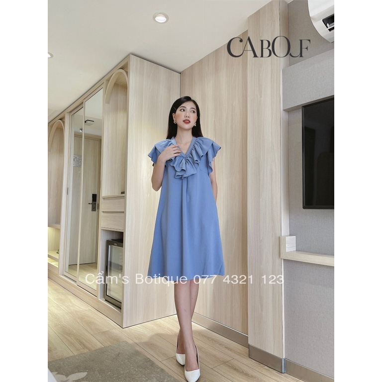Đầm Suông Cabouf Váy Suông Dáng Dài Chất Lụa Thiết Kế Phối Cổ Thoải Mái Freesize D13