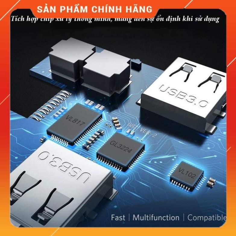 [CHÍNH HÃNG] Hub USB Type-C 8 Cổng HDMI/USB 3.0/SD/TF/LAN Gigabit (RJ45) Ugreen 50538 bảo hành 18 tháng