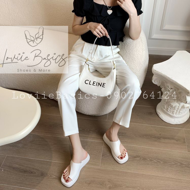 DÉP NỮ CAO CẤP LOVIIE BASICS - DÉP BÁNH MÌ THỜI TRANG QUAI NGANG ĐẾ THẤP NỮ TÍNH D220373