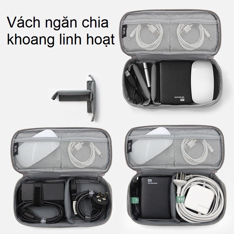 Túi đựng cáp sạc pin dự phòng chuột máy tính Macbook Laptop Ipad hãng Baona (Boona) B002