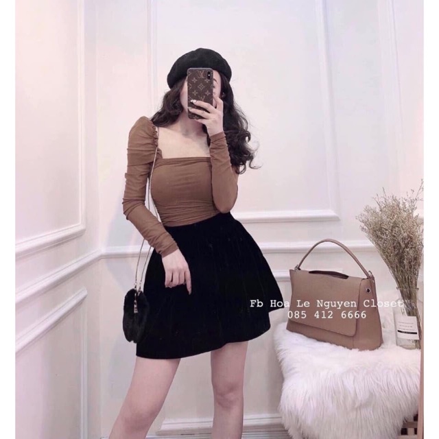 Chân vay nhung trơn xoè bồng hàng Quảng Châu