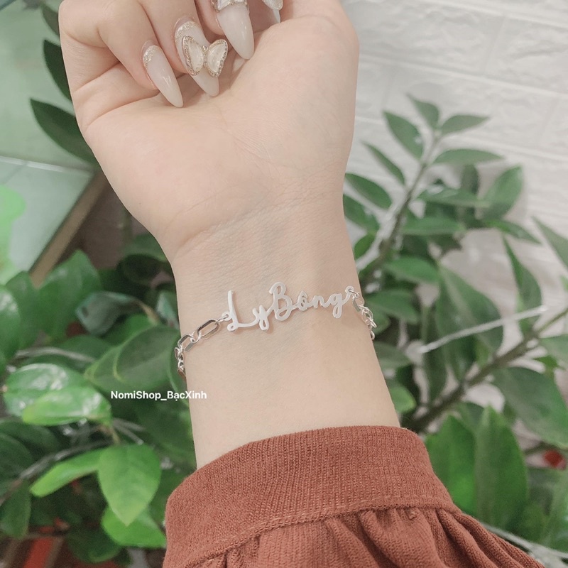 Lắc tay chữ làm tên theo yêu cầu, nhẹ nhàng ý nghĩa món quà tuyệt vời cho bạn gái Mainomi Shop Bạc Xinh