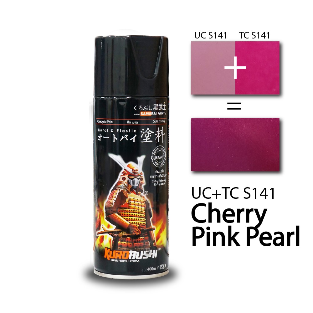 Chai [COMBO] Sơn xịt Samurai màu Hồng Cherry - UC+TCS141 (400 ml) hàng chính hãng