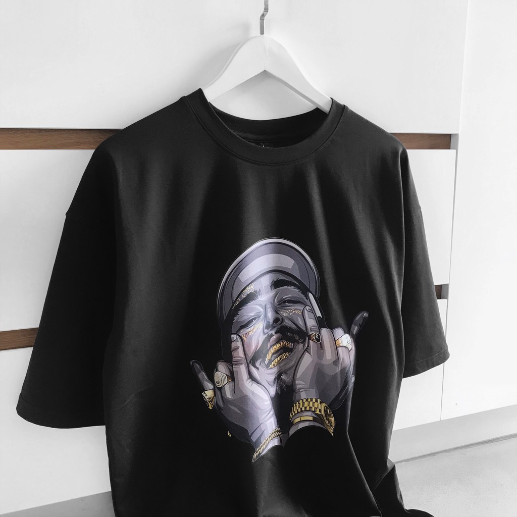 Áo thun tay lỡ unisex post malone form rộng oversize phong cách Hàn Quốc
