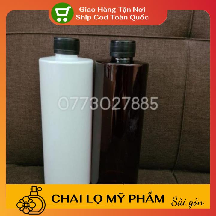 Chai Chiết Mĩ Phẩm ❤ SIÊU RẺ ❤ Chai nhựa pet 500ml cao nắp vặn đen chiết mỹ phẩm , phụ kiện du lịch