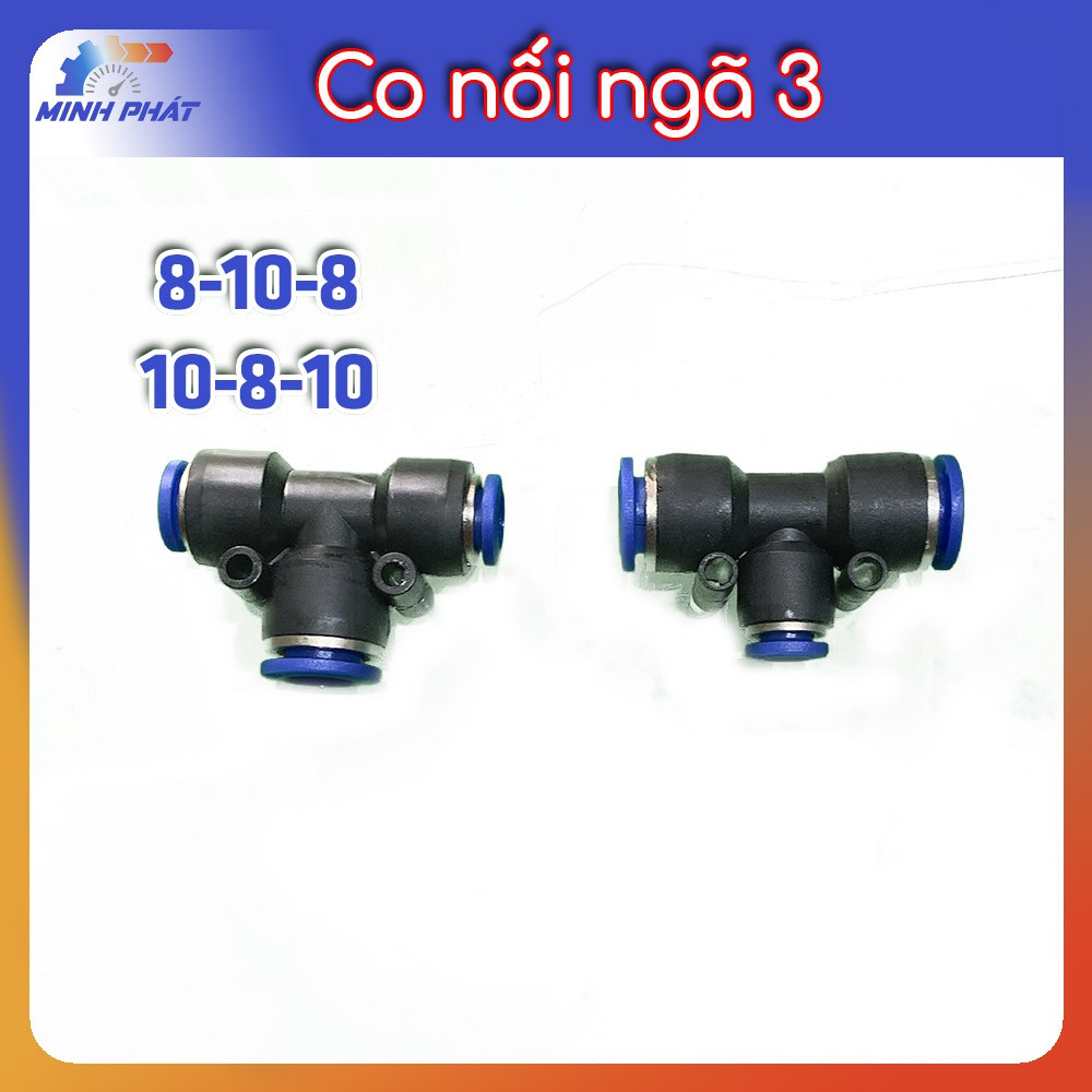 Co đầu nối tăng giảm ngã 3 ống hơi phun sương 8-10-8 và 10-8-10