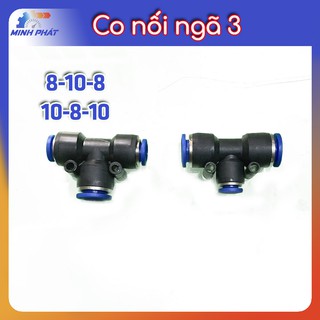 Co đầu nối tăng giảm ngã 3 ống hơi phun sương 8-10-8 và 10-8-10