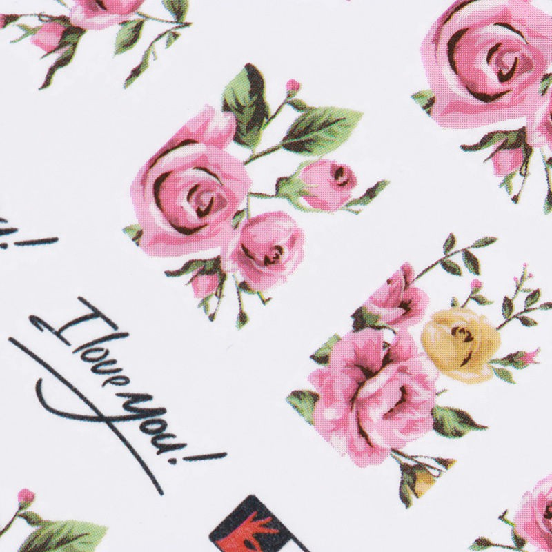 Bộ 2 tấm miếng dán chuyển nước hình hoa hồng trang trí nghệ thuật cho móng