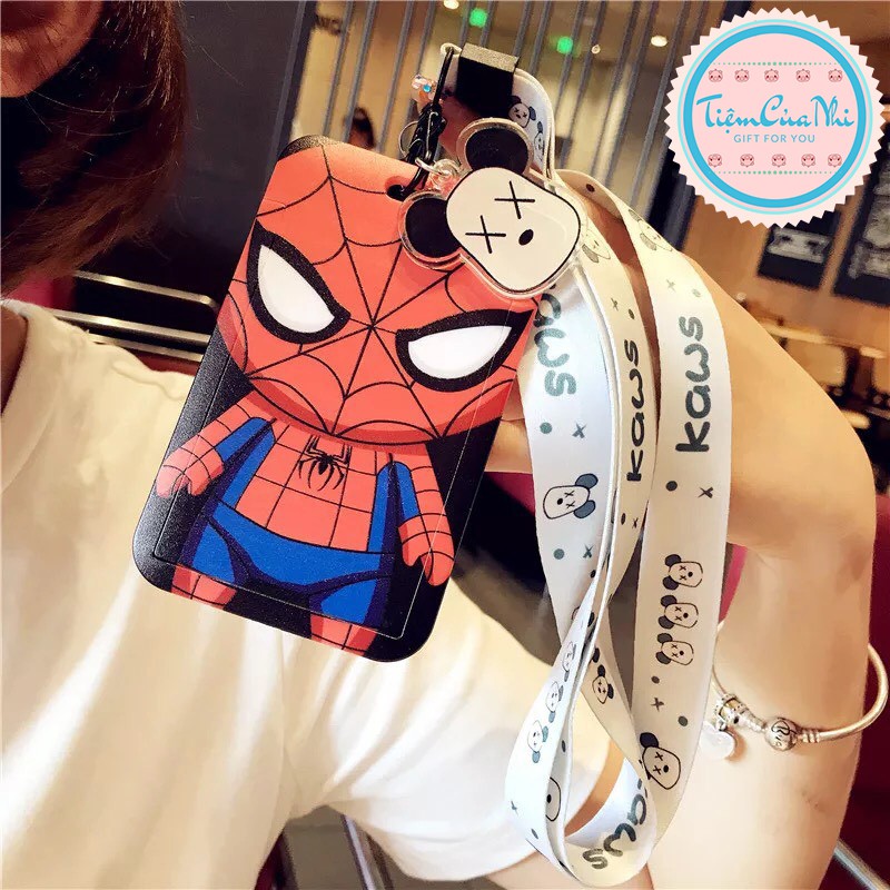 Thẻ đeo bảng tên sinh viên nhân viên bằng nhựa cao cấp bat man,spider man,mickey, donald, bunny, snoopy Tiệm Của Nhi TĐN