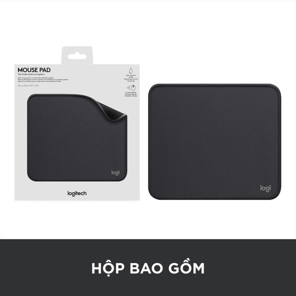 Bàn di chuột - tấm lót chuột Logitech Mousepad Studio Series - Đế cao su chống trượt lướt dễ dàng, bền bỉ, nhỏ gọn