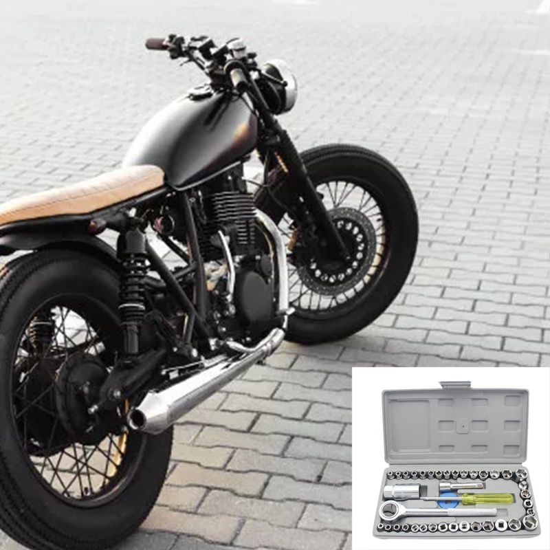 Bộ Cờ Lê 40 Món 1 / 4 '' Chuyên Dụng Cho Sửa Chữa Xe Mô Tô