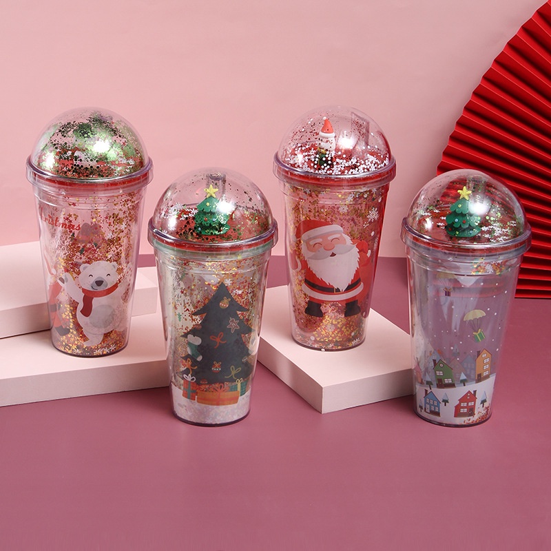 Ly cốc - Bình giữ nhiệt Giáng sinh Merry Christmas Ngôi nhà Tuyết Ông Già Noel Chiếc Mũ Cây Thông Tuyết