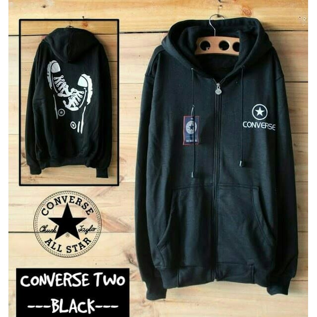 Áo Hoodie Converse Màu Đen Xanh Navy Kiểu Dáng Trẻ Trung Năng Động