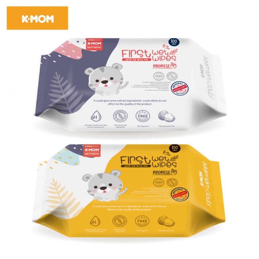 Khăn ướt Hàn Quốc K-Mom gói 30 - 70 - 100 tờ