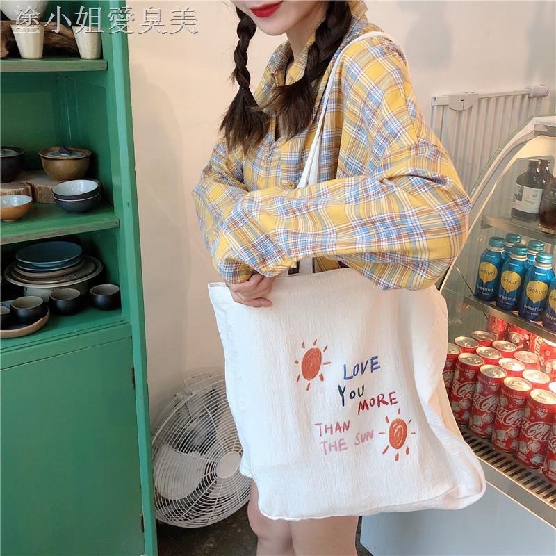 túi tote vải hình hàn quốc vintage vừa a4