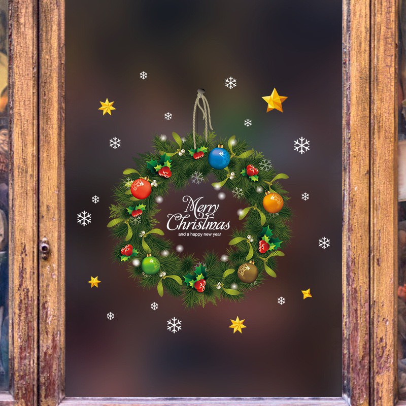 Trang Trí noel vòng hoa xanh TP001
