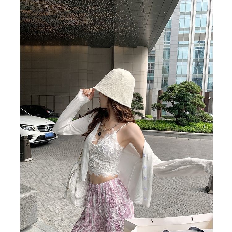 Quần ống rộng lưng cao phối kiểu xếp nếp thắt lưng màu hồng nhuộm loang | BigBuy360 - bigbuy360.vn