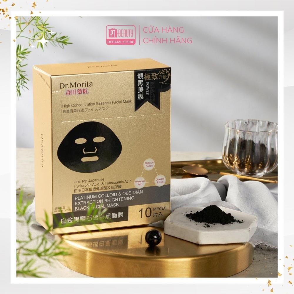 Mặt Nạ Cấp Ẩm Trắng Da Dr.Morita Platinum Colloid & Hematite Extraction Whitening Black Facial Mask set 5 miếng