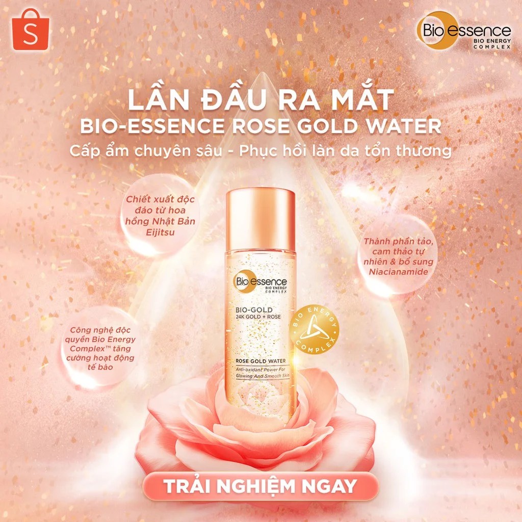 Nước Dưỡng Bio-Essence Bio-Gold Rose Gold Water Ngăn Ngừa Lão Hóa 30ml