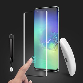 Kính cường lực bằng tia uv full keo - sam s7edge/s8 /s9 /s8+ /s9+/ s10 /s10+ / note8 /note9 /note10 /note10+