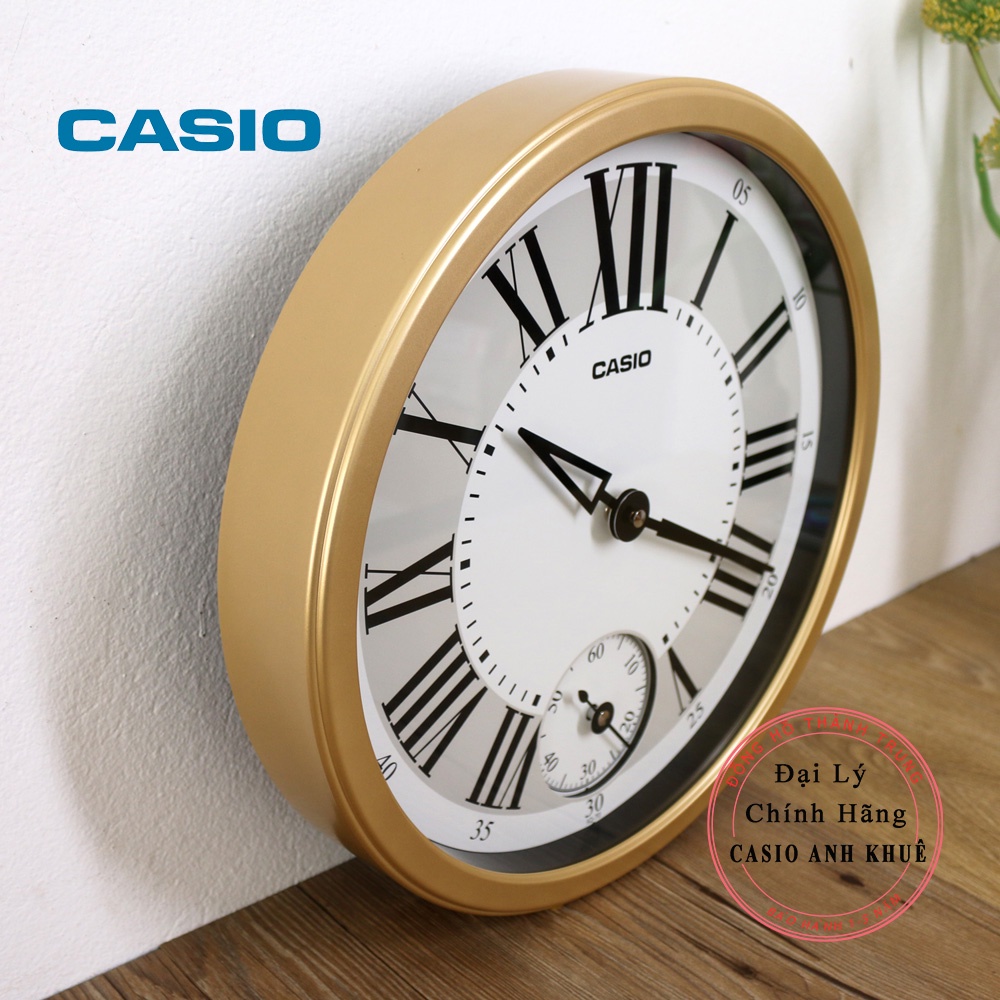 Đồng hồ treo tường Casio cỡ lớn IQ-70-9DF kim trôi im lặng cỡ to 35cm