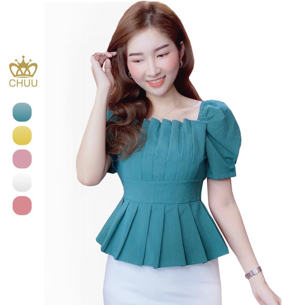 Áo peplum tay phồng che bụng sơ mi kiểu nữ đẹp CHUU A6697  ྇