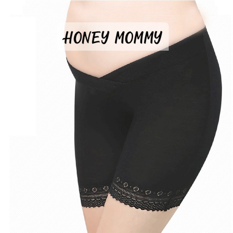 Quần Bầu Mặc Trong Váy Cạp Chéo Chất Cotton Phối Ren Honey Mommy