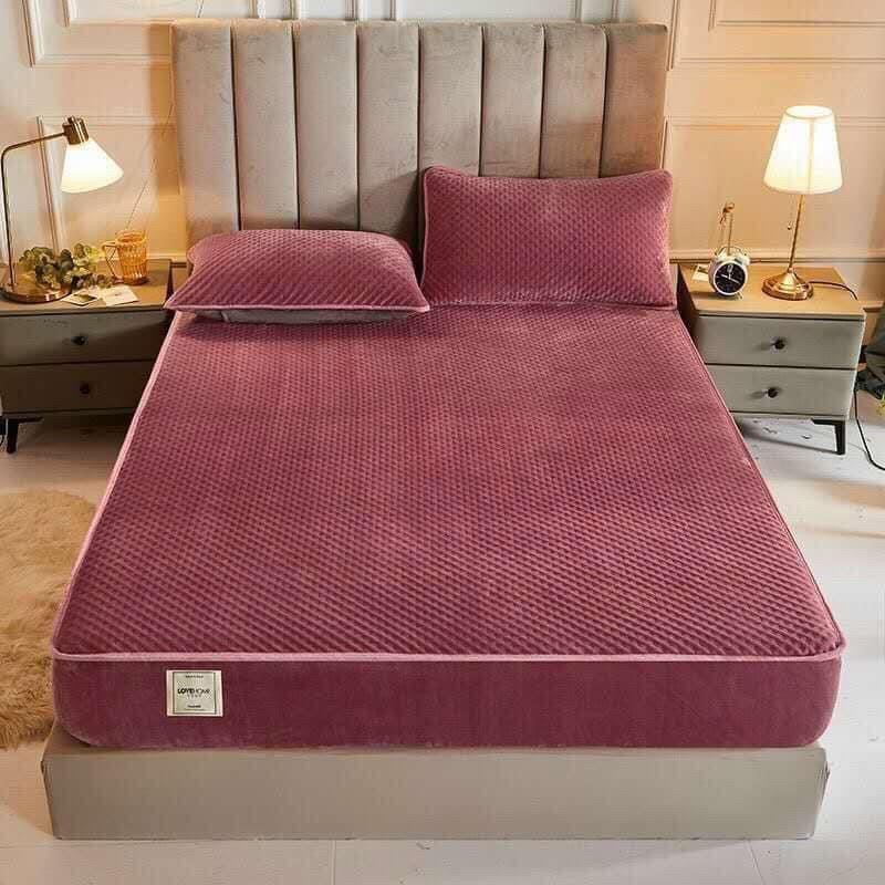 Ga gối nỉ nhung trần bông con ong cao cấp mềm mịn