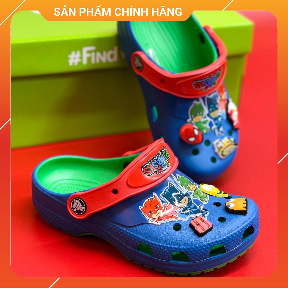 Giày Crocs Classic PJ Masks Clog Chính Hãng Size 24 Đến 35 - Tặng 6 Jibbizt - Sấu Vui Vẻ
